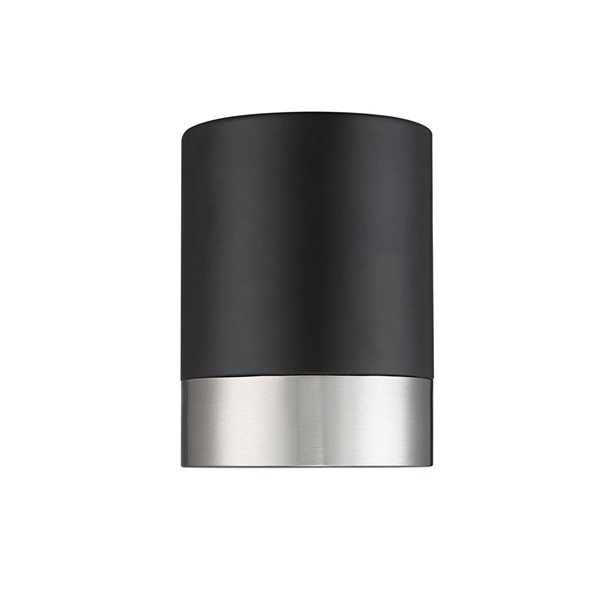 Z-Lite Algar 6-in Matte Black and Brushed Nickel 1-Light  Flush Mount Light