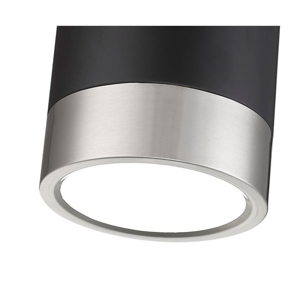 Z-Lite Algar 6-in Matte Black and Brushed Nickel 1-Light  Flush Mount Light