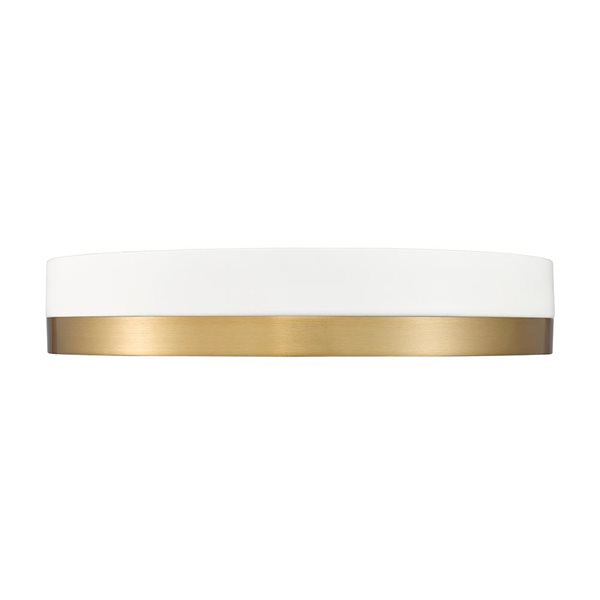 Z-Lite Algar 16-in Matte White and Modern Gold 1-Light Flush Mount Light