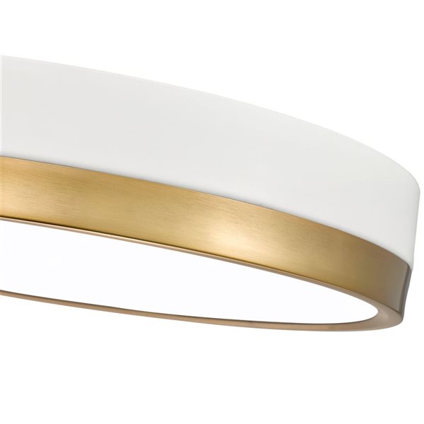 Z-Lite Algar 16-in Matte White and Modern Gold 1-Light Flush Mount Light