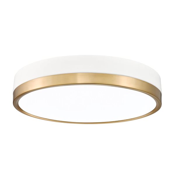 Z-Lite Algar 16-in Matte White and Modern Gold 1-Light Flush Mount Light