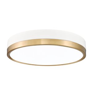 Z-Lite Algar 16-in Matte White and Modern Gold 1-Light Flush Mount Light