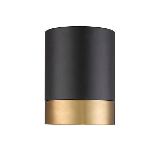 Z-Lite Algar 6-in Matte Black and Modern Gold 1-Light Flush Mount Light