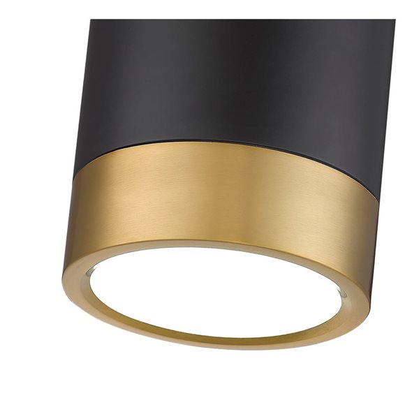 Z-Lite Algar 6-in Matte Black and Modern Gold 1-Light Flush Mount Light