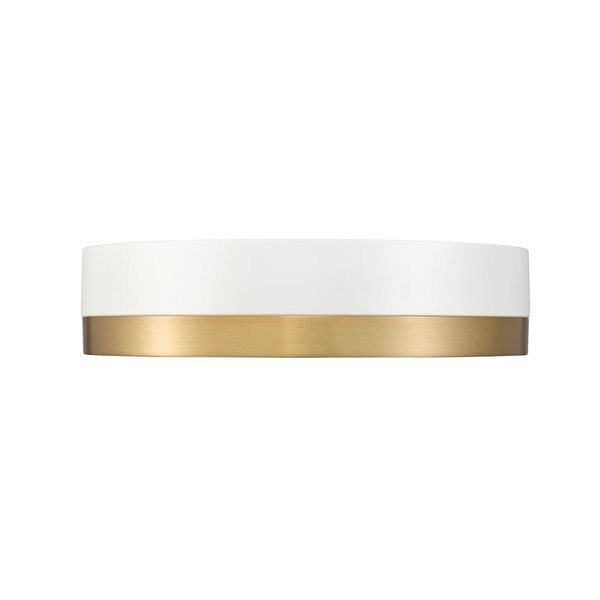 Z-Lite Algar 12-in Matte White and Modern Gold 1-Light Flush Mount Light