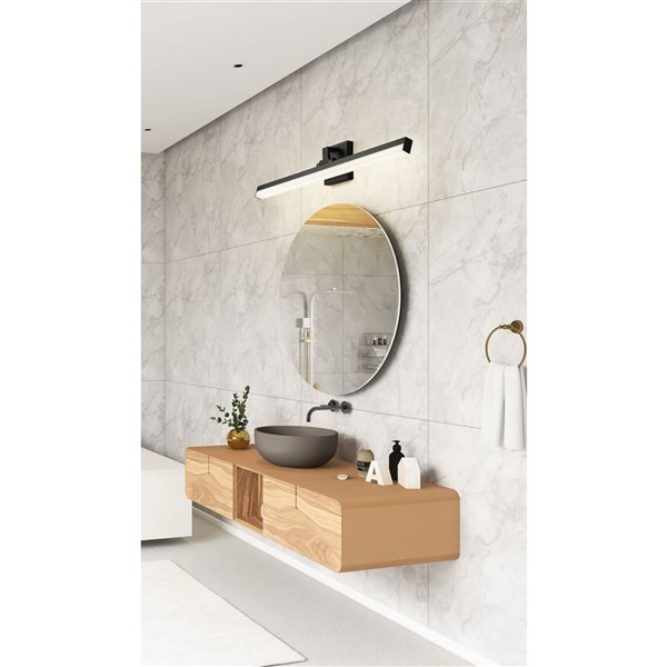 Z-Lite Liam 32-in Matte Black 1-Light Vanity Light