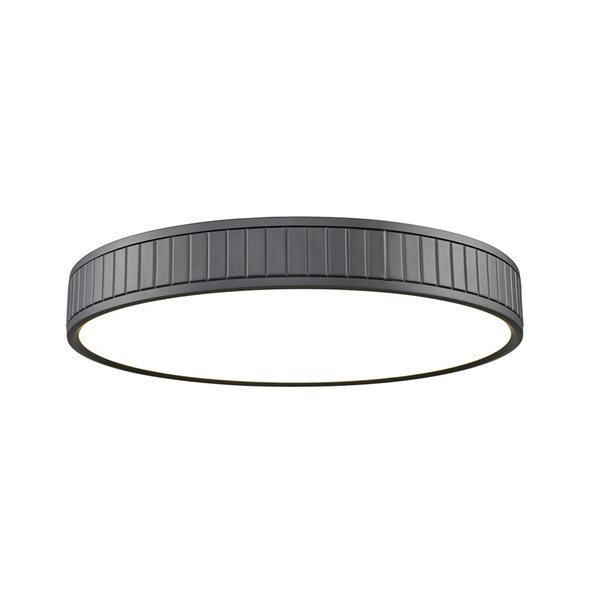 Z-Lite Madison 20.5-in Matte Black 1-Light Flush Mount Light