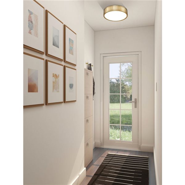 Z-Lite Madison 12.5-in Modern Gold 1-Light Flush Mount Light