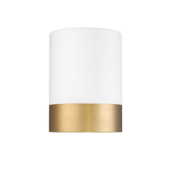 Z-Lite Algar 6-in Matte White and Modern Gold 1-Light Flush Mount Light