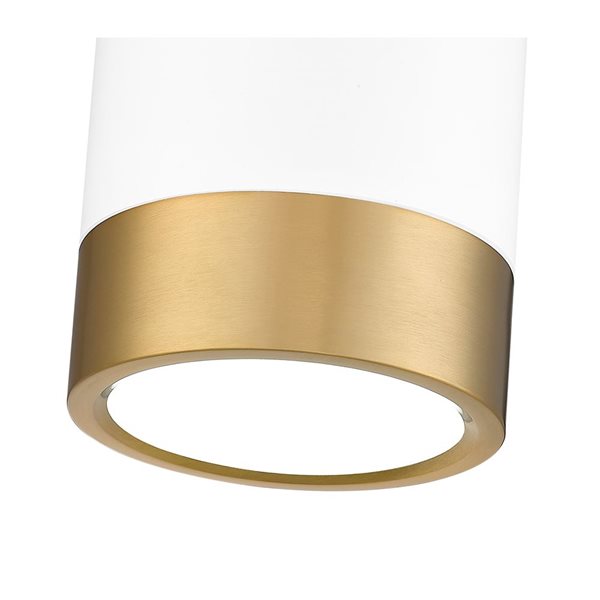 Z-Lite Algar 6-in Matte White and Modern Gold 1-Light Flush Mount Light