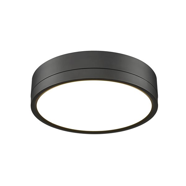 Z-Lite Algar 12-in Matte Black 1-Light Flush Mount Light