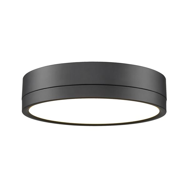 Z-Lite Algar 12-in Matte Black 1-Light Flush Mount Light