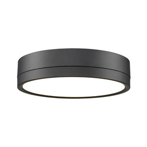 Z-Lite Algar 12-in Matte Black 1-Light Flush Mount Light