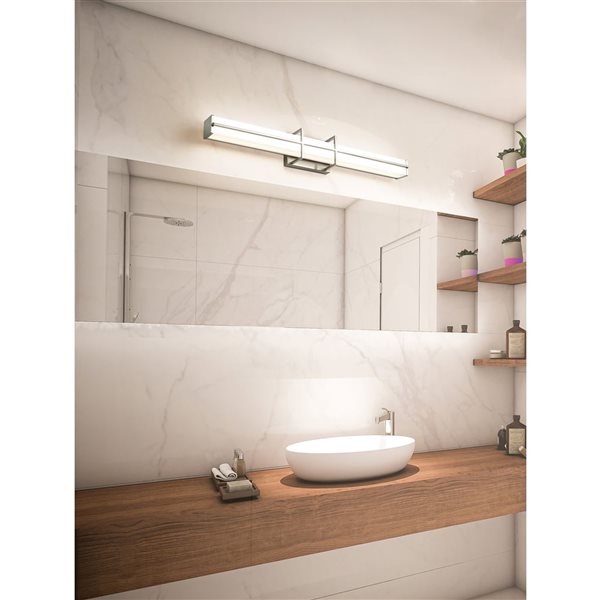 Z-Lite Harrison 32-in Brushed Nickel 1-Light Vanity Light