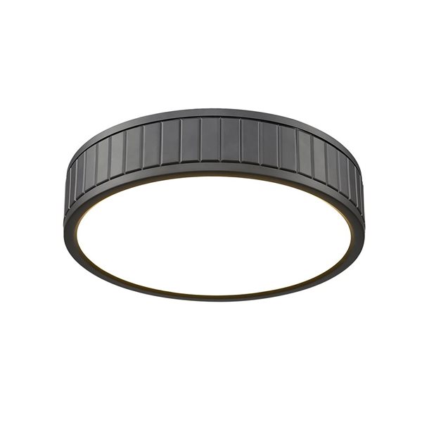 Z-Lite Madison Matte Black 12.5-in 1-Light Flush Mount Light