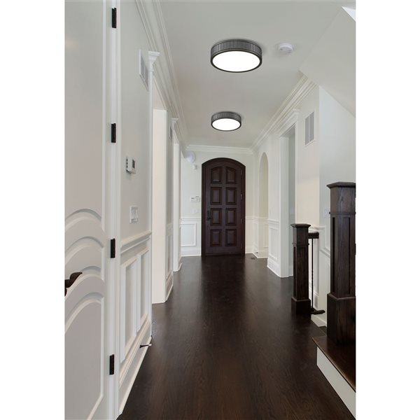 Z-Lite Madison Matte Black 12.5-in 1-Light Flush Mount Light