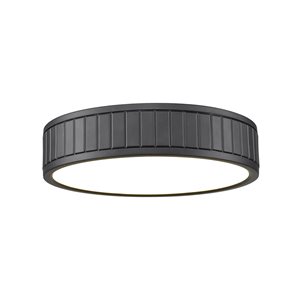 Z-Lite Madison Matte Black 12.5-in 1-Light Flush Mount Light