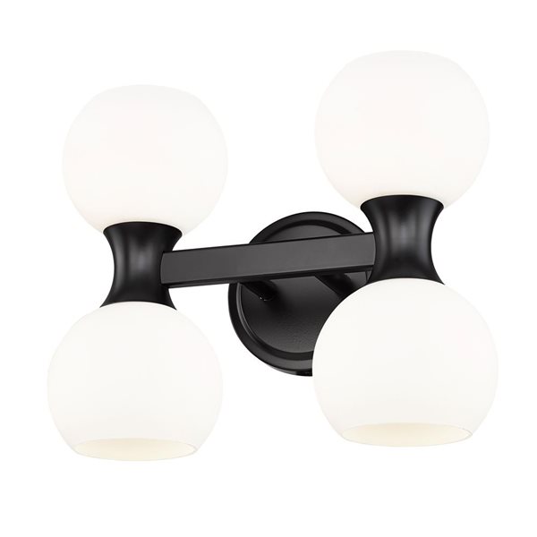 Z-Lite Artemis 13-in Matte Black 4-Light Vanity Light