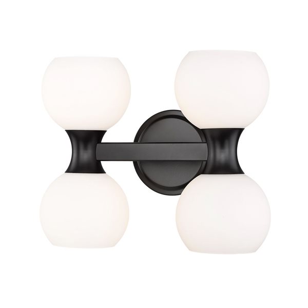 Z-Lite Artemis 13-in Matte Black 4-Light Vanity Light