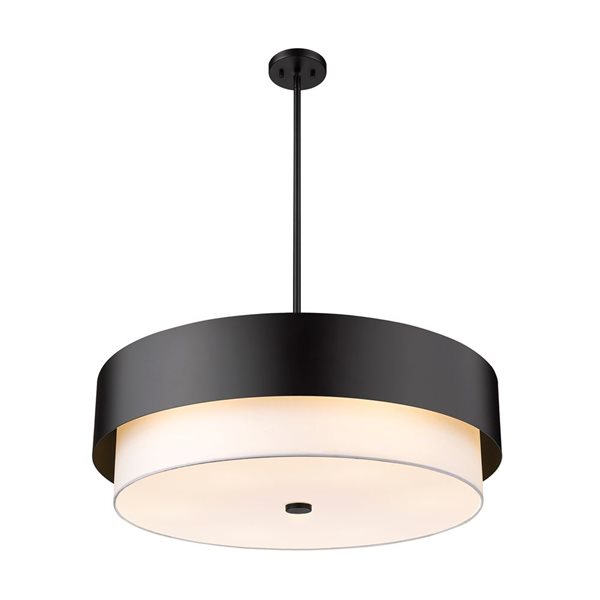 Z-Lite Counterpoint Matte Black 6-Light Drum Shape Chandelier