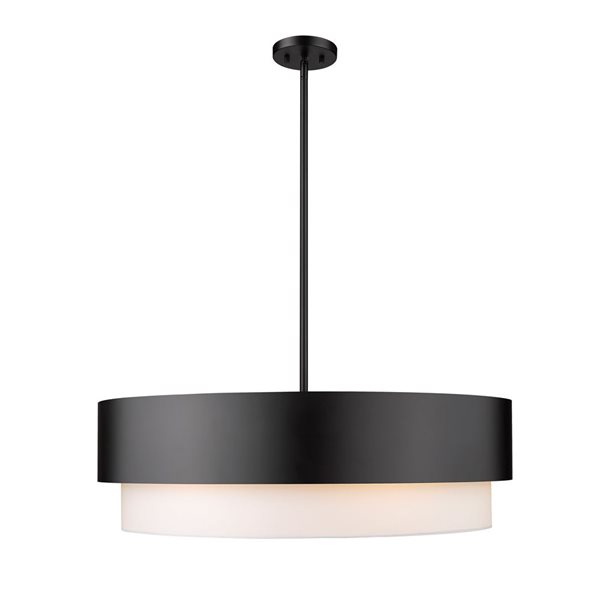 Z-Lite Counterpoint Matte Black 6-Light Drum Shape Chandelier