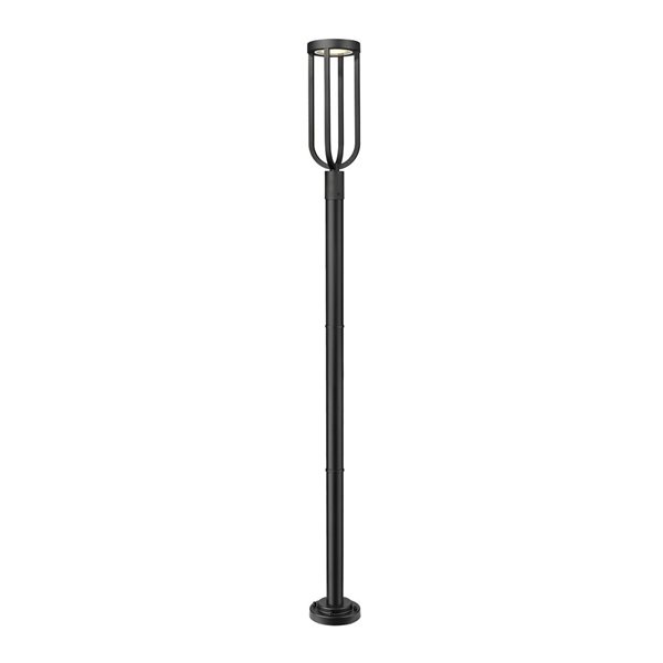 Z-Lite Leland 97.25-in H Sand Black 1-Light Outdoor Post Mounted Fixture