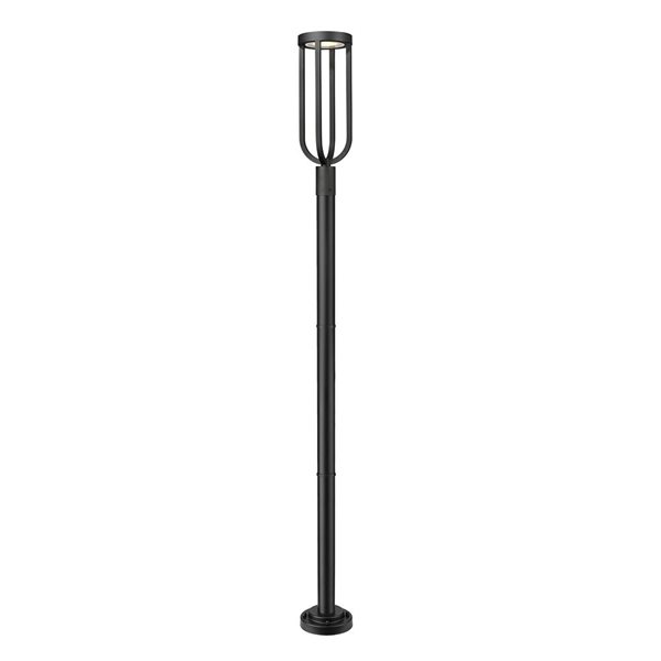 Z-Lite Leland 97.25-in H Sand Black 1-Light Outdoor Post Mounted Fixture