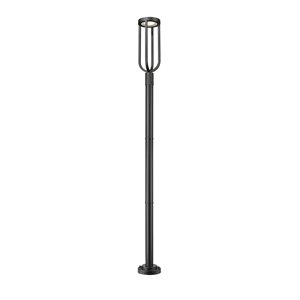 Z-Lite Leland 97.25-in H Sand Black 1-Light Outdoor Post Mounted Fixture