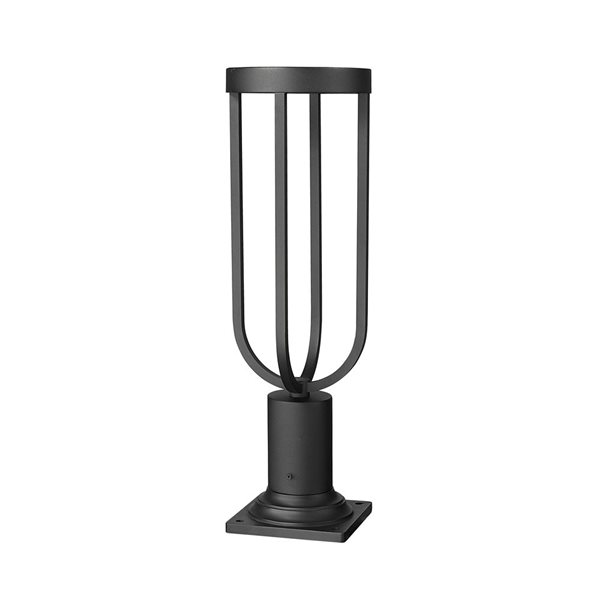 Z-Lite Leland 22.75-in H Sand Black 1-Light Outdoor Pier Mounted Fixture