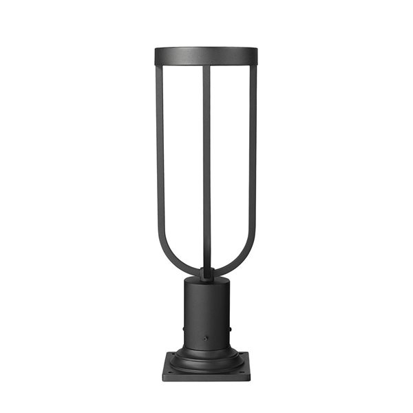 Z-Lite Leland 22.75-in H Sand Black 1-Light Outdoor Pier Mounted Fixture