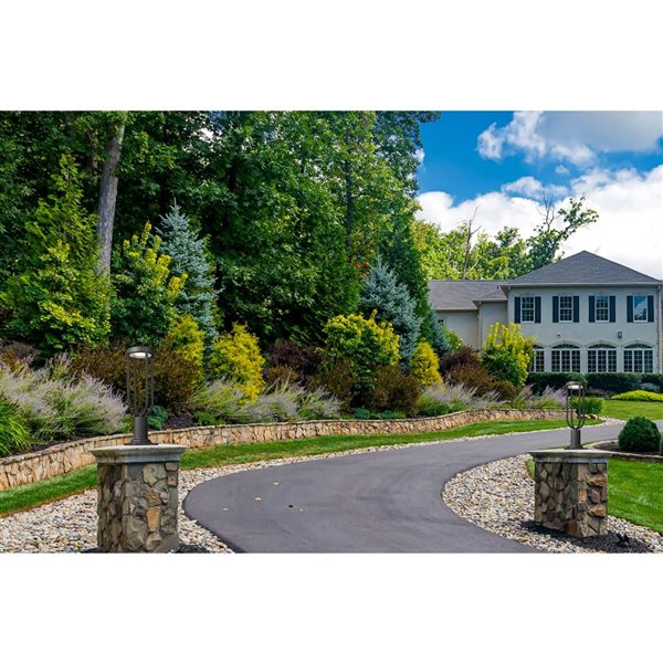 Z-Lite Leland 22.75-in H Sand Black 1-Light Outdoor Pier Mounted Fixture