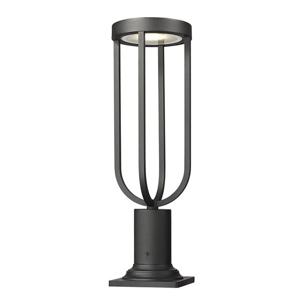 Z-Lite Leland 22.75-in H Sand Black 1-Light Outdoor Pier Mounted Fixture
