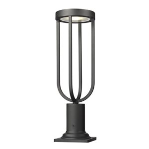 Z-Lite Leland 22.75-in H Sand Black 1-Light Outdoor Pier Mounted Fixture