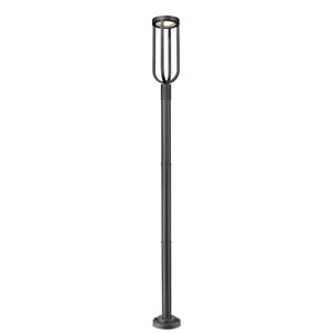 Z-Lite Leland 97.25-in H Sand Black 1-Light Outdoor Post Mounted Fixture