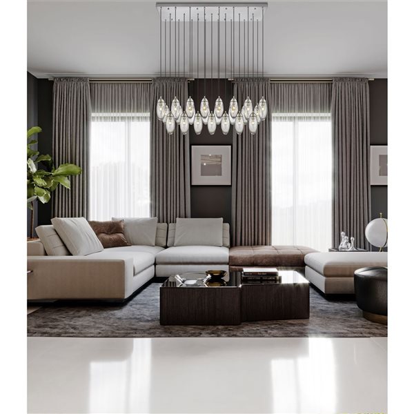 Z-Lite Arden Brushed Nickel 23-Light Linear Chandelier