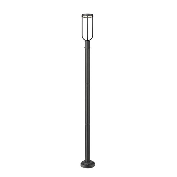 Z-Lite Leland 91.75-in H Sand Black 1-Light Outdoor Post Mounted Fixture