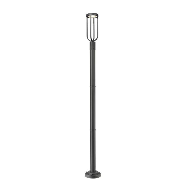 Z-Lite Leland 91.75-in H Sand Black 1-Light Outdoor Post Mounted Fixture