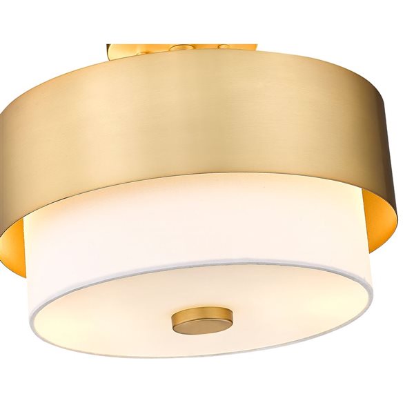 Z-Lite Counterpoint 13-in Modern Gold 2-Light Semi-Flush Mount Light