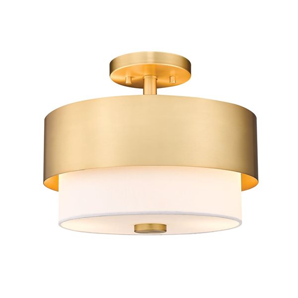 Z-Lite Counterpoint 13-in Modern Gold 2-Light Semi-Flush Mount Light