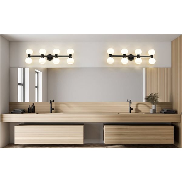 Z-Lite Artemis 35-in Matte Black 8-Light Vanity Light