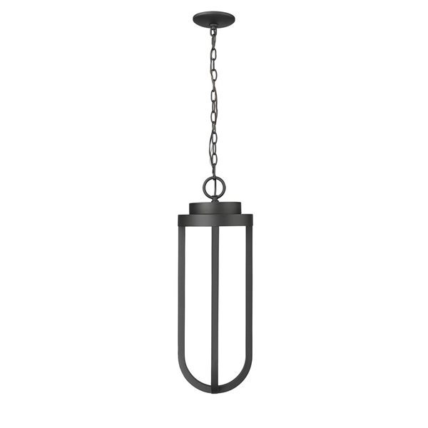 Z-Lite Leland 1-Light Sand Black Outdoor Chain Mount Ceiling Fixture