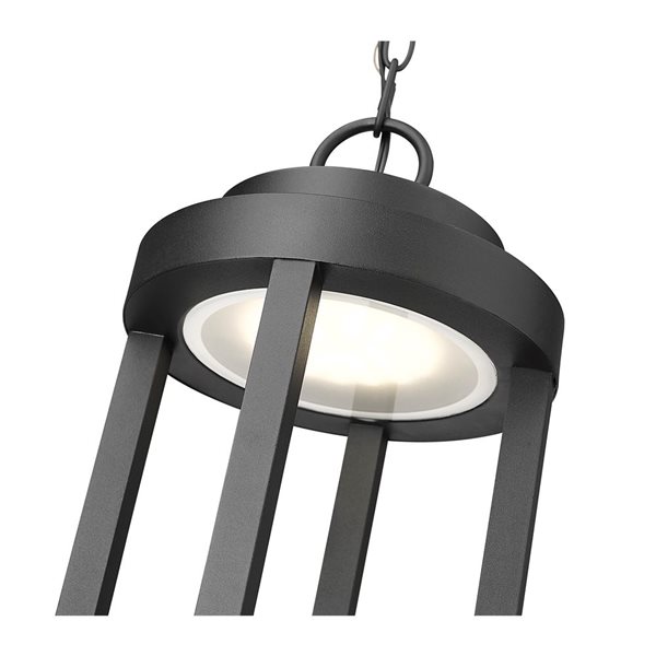 Z-Lite Leland 1-Light Sand Black Outdoor Chain Mount Ceiling Fixture