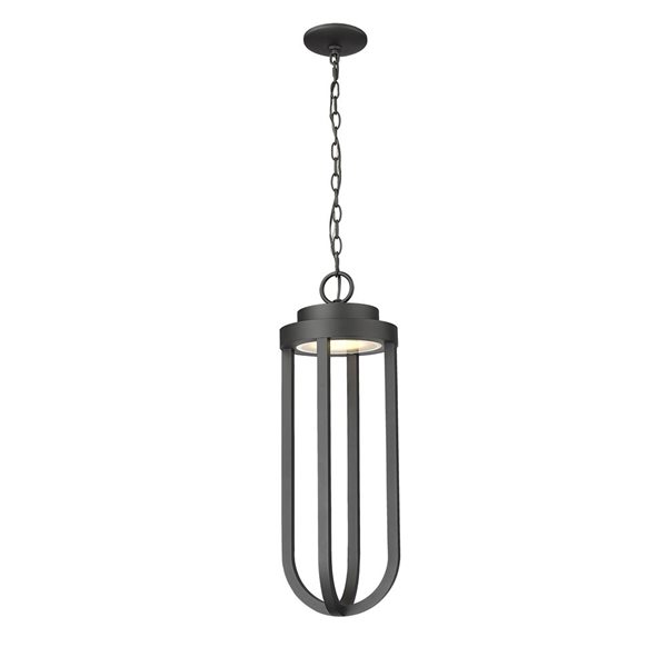 Z-Lite Leland 1-Light Sand Black Outdoor Chain Mount Ceiling Fixture