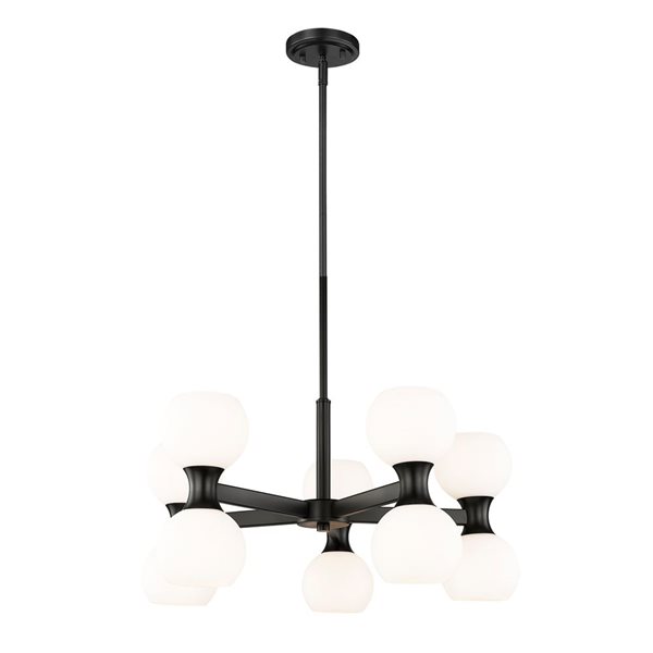 Z-Lite Artemis Matte Black 10-Light Globe Chandelier