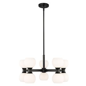 Z-Lite Artemis Matte Black 10-Light Globe Chandelier