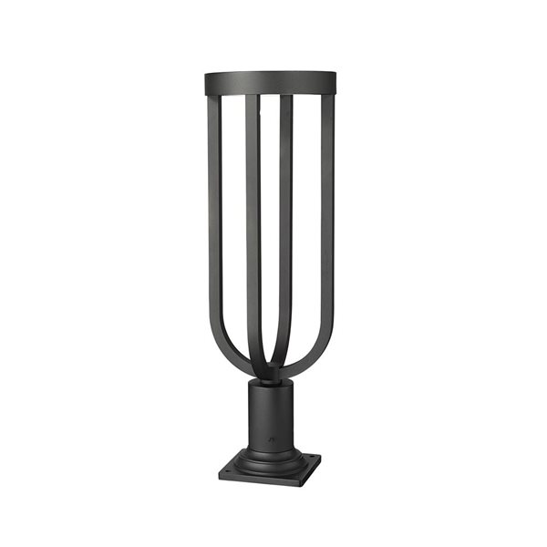 Z-Lite Leland 28.25-in H Sand Black 1-Light Outdoor Pier Mounted Fixture