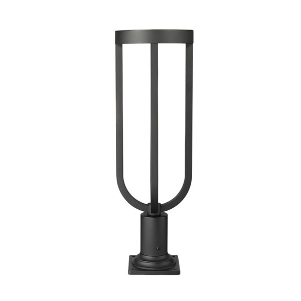 Z-Lite Leland 28.25-in H Sand Black 1-Light Outdoor Pier Mounted Fixture