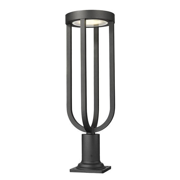 Z-Lite Leland 28.25-in H Sand Black 1-Light Outdoor Pier Mounted Fixture