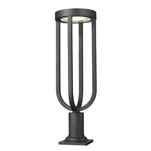 Z-Lite Leland 28.25-in H Sand Black 1-Light Outdoor Pier Mounted Fixture