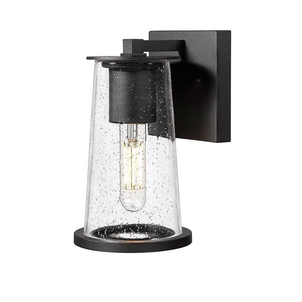 Z-Lite Bar Harbor 5-in Sand Black 1-Light Outdoor Wall-Light